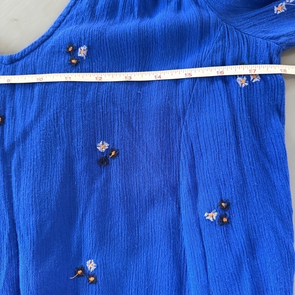 Free People Blue Embroidered Open Back Long Sleeve Dress - Picture 12 of 15